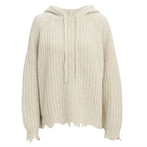 IRO Mildred Beige wool alpaca yak wool Knit Hoodie Pullover Oversized Sweater Ho